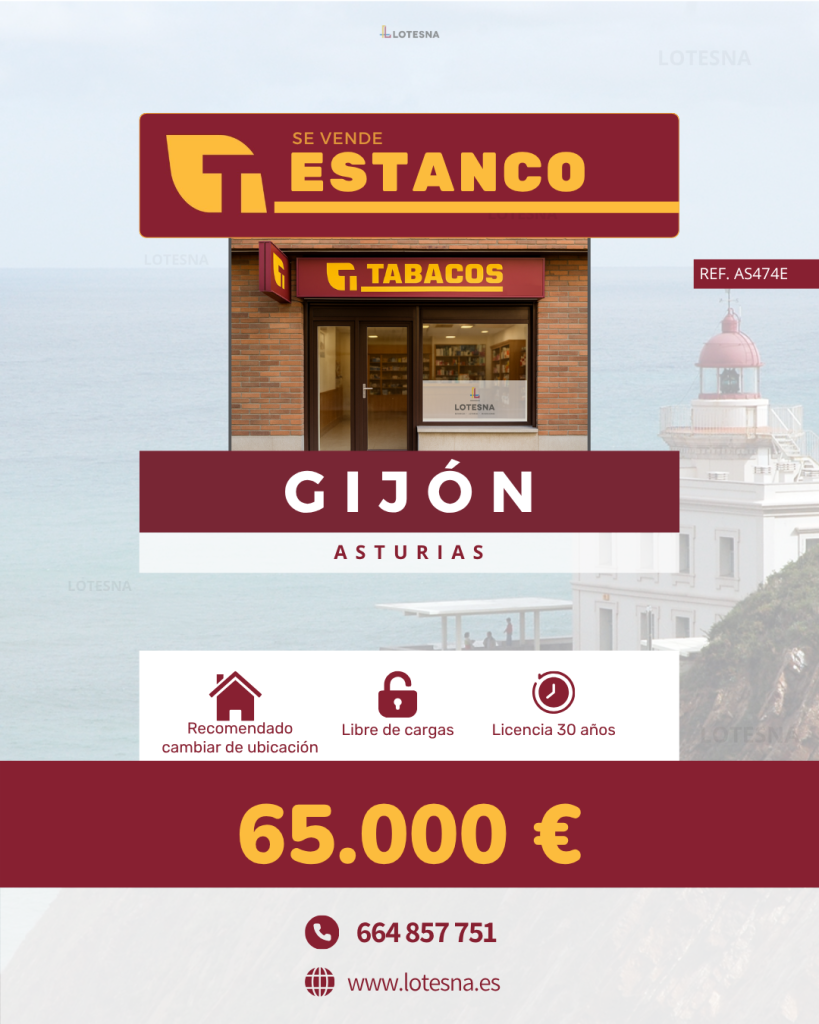 AS474E: Estanco en venta en Gijón Asturias LOTESNA