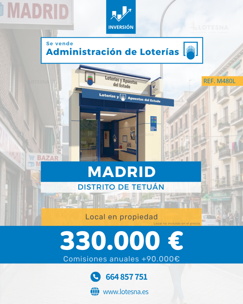 M480L Administración de Loterías en Tetuán, Madrid en venta (LOTESNA)